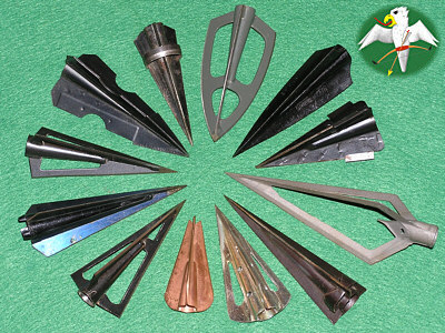 some examples for different kinds of three-blade Broadheads   © Falk 2007