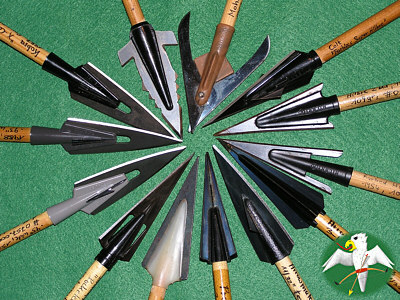 different Composite (made of plastics and steel) Broadheads    © Falk 2007