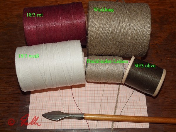 different Linen yarn options in comparison   © Falk 2014